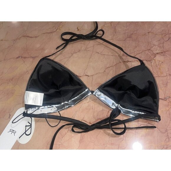 RTA Bralette Top in Mirror Medium New Womens Metallic Cropped Bra - Picture 7 of 13